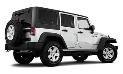 2011 Jeep Wrangler Unlimited White Rearview