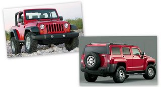 Jeep JK and Hummer H3 (File Photo)