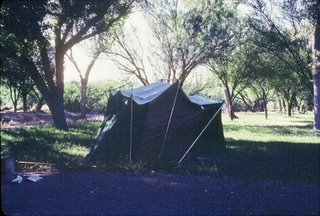 Our Pathetic Tent at Big Bend Rio Grande Village!