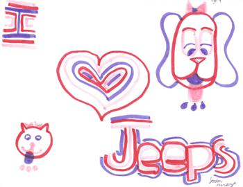 Jordan's Love Jeeps Drawing!